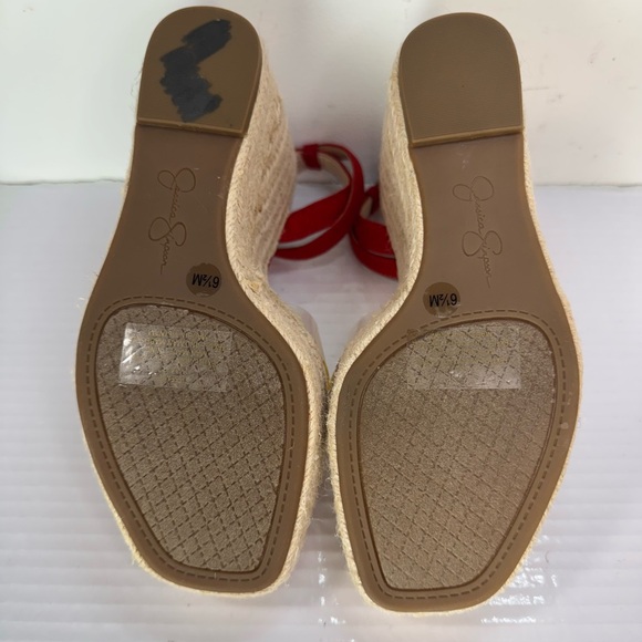 Jessica Simpson Red Floral Wedge Sandals - Picture 8 of 9